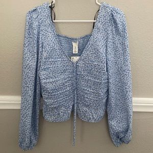 Blue H&M floral shirt